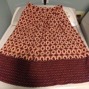 Topshop Patterned Midi Skirt